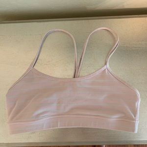 Lululemon Pink and White Stripe Bra